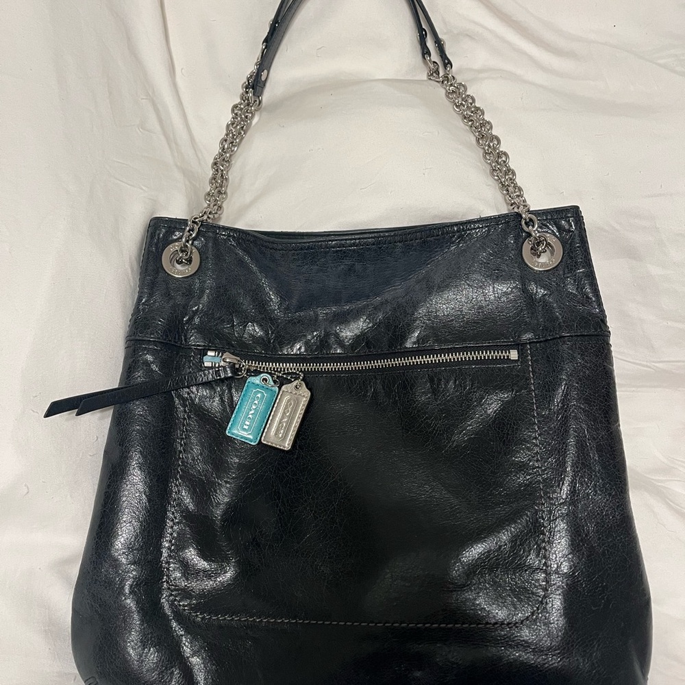 Coach Black Leather Shoulder Bag